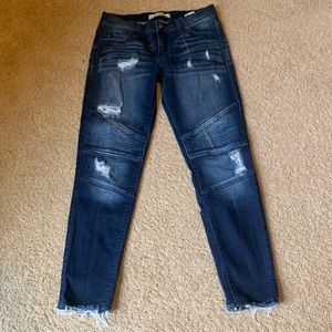 Distressed Moto Jeans